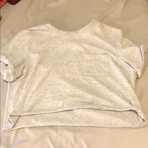 Basic grey crop top with pocket